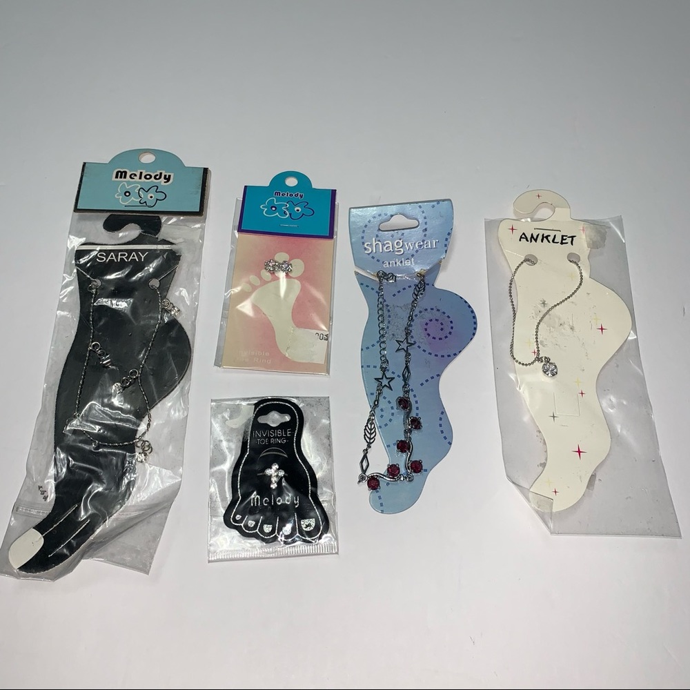 ANKLET’S and TOE RINGS NWT purple lot jewelry